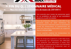 Fin du questionnaire médical pour les emprunts immobiliers de moins de 200 000 € Maximmo cg transaction